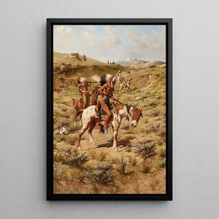Reproduction of the painting The War Party - Edgar Samuel Paxson