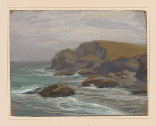 Marine painting with rocks - Edgard Farasyn — artwork view
