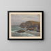 Marine painting with rocks - Edgard Farasyn — framed artwork on a wall