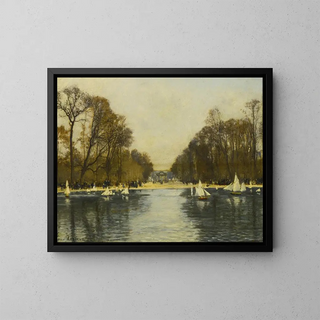 Les jardins des Tuileries à Paris - Edme-Emile Laborne — framed artwork on a wall