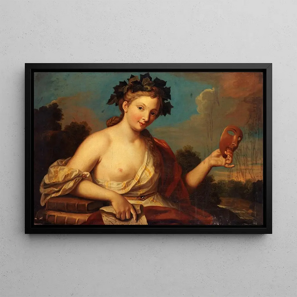 Allegory of Comedy - Edmond Collignon — framed artwork on a wall