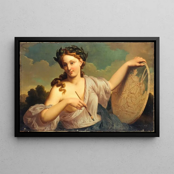 Allegory of Painting - Edmond Collignon — framed artwork on a wall