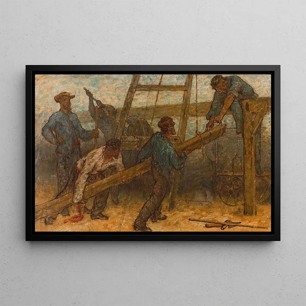 La Charpenterie - Edmond Eugène Valton — framed artwork on a wall