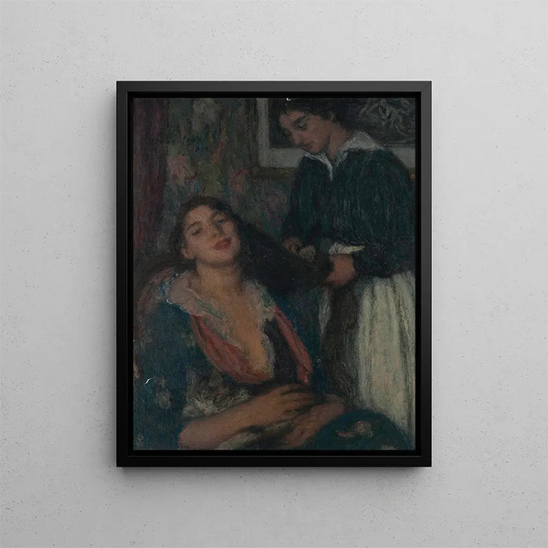 La coiffure - Edmond François Aman-Jean — framed artwork on a wall