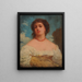 Young woman holding a sheaf of wheat - Edmond Hébert — framed artwork on a wall
