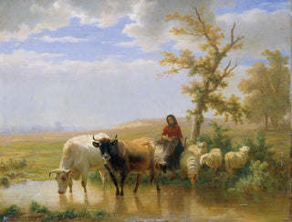 Khe et moutons - Edmond Jean-Baptiste Tschaggeny — artwork view