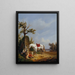 Cavalier with horse - Edmond Jean-Baptiste Tschaggeny — framed artwork on a wall