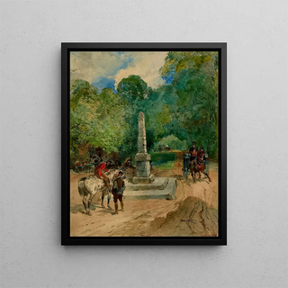 La promenade vers la croix catalane - Edmond Morin — framed artwork on a wall