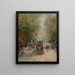 Street scene painting of omnibus at Pont-au-Change - Edmond Morin — framed artwork on a wall
