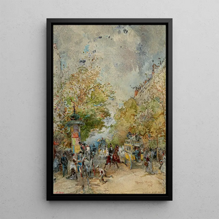 A Corner of the Boulevards - Edmond Morin — framed artwork on a wall