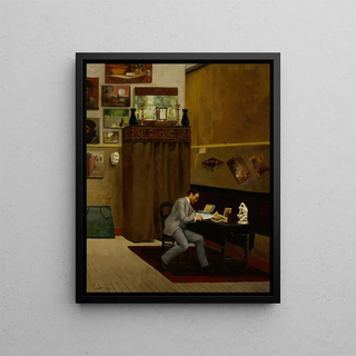 Interior Paintings of the Late Century - Edmond Tapissier — framed artwork on a wall