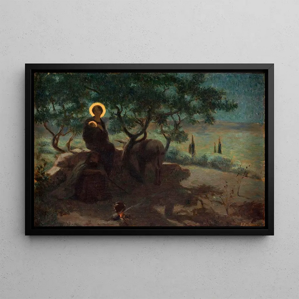 The Flight into Egypt - Edmond Tapissier — framed artwork on a wall