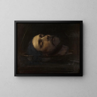 La Tête de Saint Jean-Baptiste - Edmond Van Hove — framed artwork on a wall