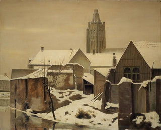View of Oudenaarde under the snow - Edmond Van de Vyvere — artwork view