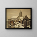 View of Oudenaarde under the snow - Edmond Van de Vyvere — framed artwork on a wall
