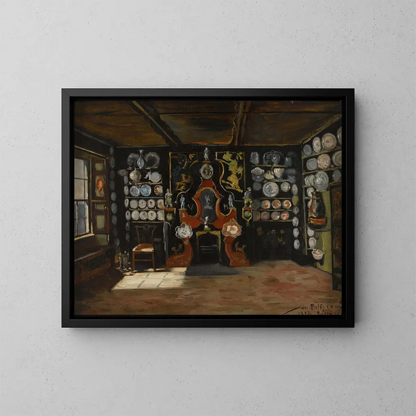 Dining room of Hauteville II, house of Juliette Drouet, Guernsey - Edmond de Palézieux — framed artwork on a wall