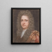 Young man with a full face and long curly wig - Edmund Ashfield — framed artwork on a wall