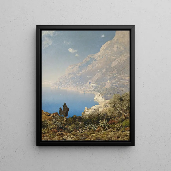 Côte près d'Amalfi - Edmund Berninger — framed artwork on a wall