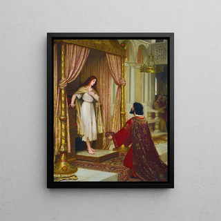 A king and a beggar - Edmund Blair Leighton — framed artwork on a wall