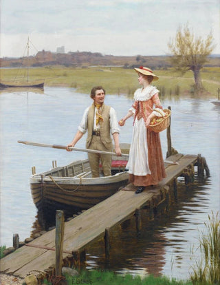 A Apple for the Boatman - Edmund Blair Leighton — artwork view