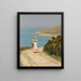 Girl on a Coastal Path - Edmund Blair Leighton — framed artwork on a wall