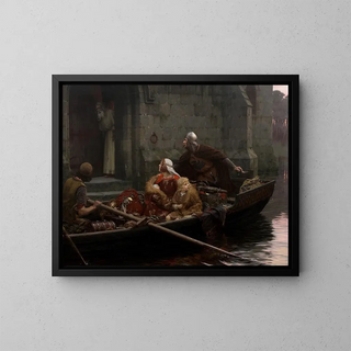 In times of peril - Edmund Blair Leighton — framed artwork on a wall