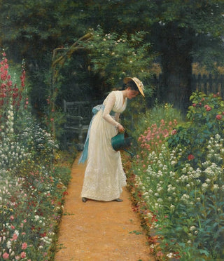 The Lady's Garden - Edmund Blair Leighton — artwork view