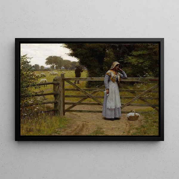 f the coast - Edmund Blair Leighton — framed artwork on a wall