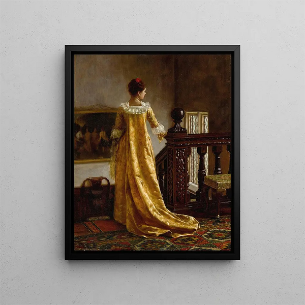 Qui m'aime me suive - Edmund Blair Leighton — framed artwork on a wall