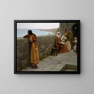 L'otage - Edmund Blair Leighton — framed artwork on a wall