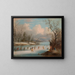 Indian playing lacrosse on ice - Edmund C. Coates — framed artwork on a wall