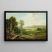 Figures walking along the river - Edmund Darch Lewis — framed artwork on a wall