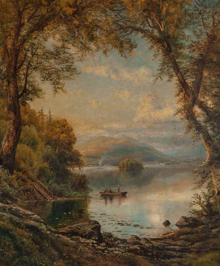Landscape with Fishermen by the Lake - Edmund Darch Lewis — artwork view