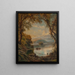 Landscape with Fishermen by the Lake - Edmund Darch Lewis — framed artwork on a wall
