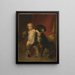 Dog and child with a ball - Edmund Foerster Co — framed artwork on a wall