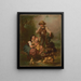 Boy and girl Germans with flowers looking at ducklings - Edmund Foerster Co — framed artwork on a wall