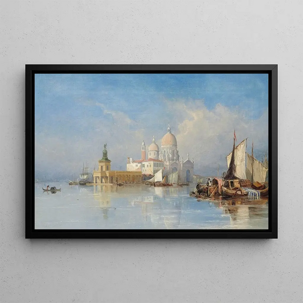 La Dogana and Santa Maria della Salute, Venice - Edmund Gustavus Muller — framed artwork on a wall