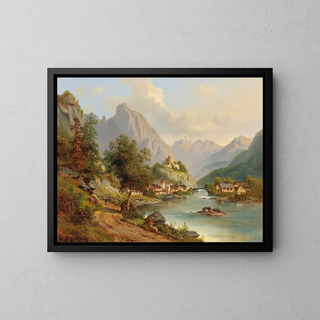 Vue de Landeck Pustertal - Edmund Hd — framed artwork on a wall