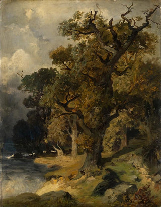 Autumn Oak Forest by the Lake - Edmund Kanoldt — artwork view