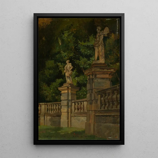 Study of the Villa Carlotta Park in Tremezzo - Edmund Kanoldt — framed artwork on a wall