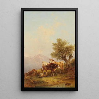 Alpine pasture - Edmund Mahlknecht — framed artwork on a wall