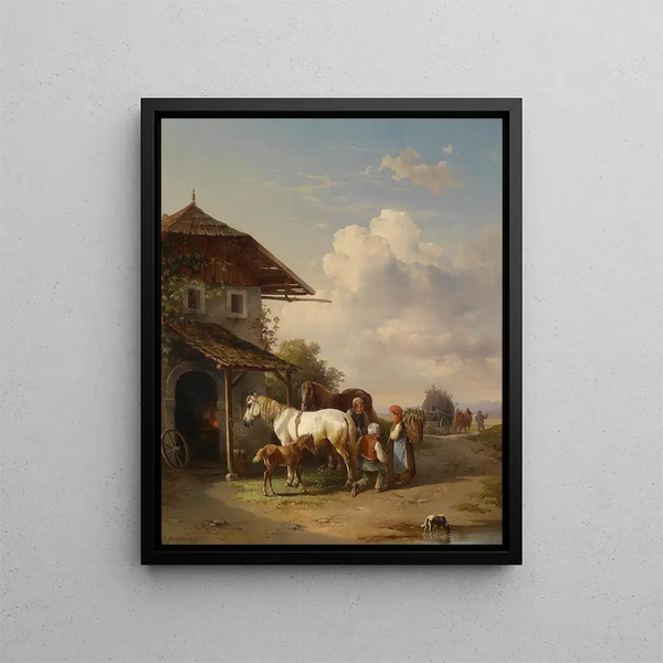 Chez le maréchal-ferrant - Edmund Mahlknecht — framed artwork on a wall