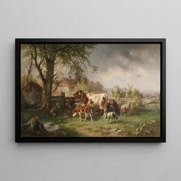 Idylle à la ferme - Edmund Mahlknecht — framed artwork on a wall