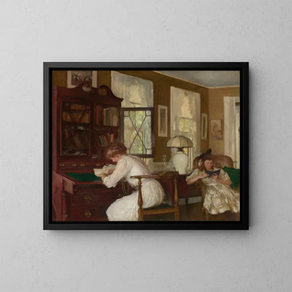 Joséphine et Mercie - Edmund Tarbell — framed artwork on a wall