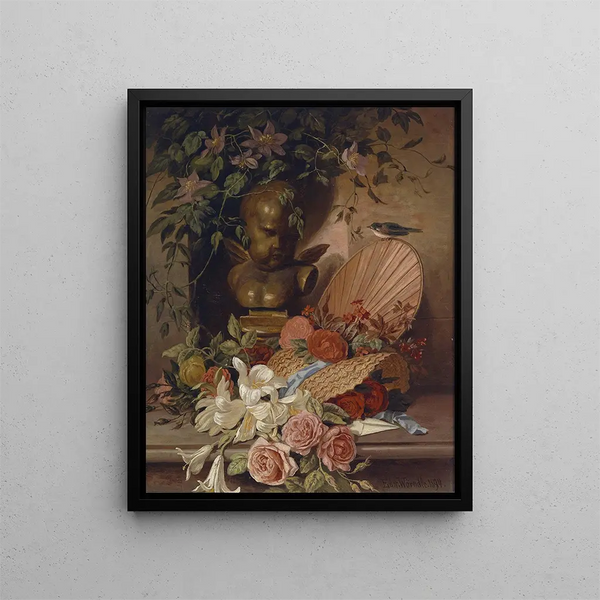 Still life - Edmund von Wrndle — framed artwork on a wall