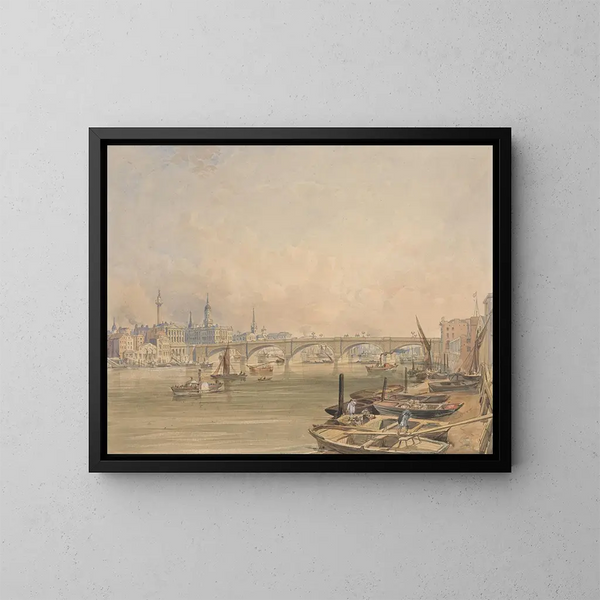 A view of London Bridge - Edmund Walker — framed artwork on a wall
