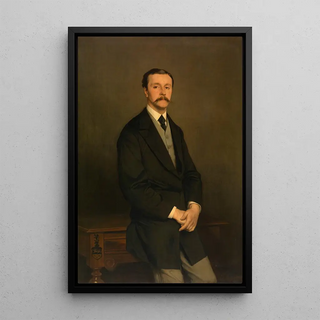Portrait of a Man - Édouard Agneessens — framed artwork on a wall