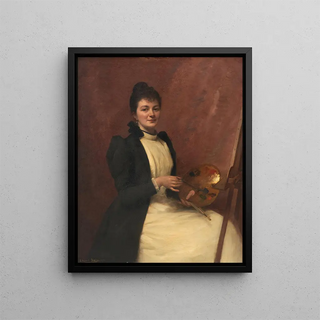 Woman painter - Édouard Alexandre Sain — framed artwork on a wall