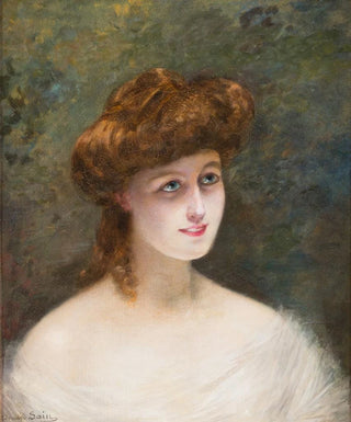 Portrait of a beauty with red hair - Édouard Alexandre Sain — artwork view