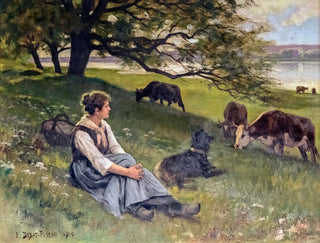 The Cowherd - Édouard Bernard Debat-Ponsan — artwork view